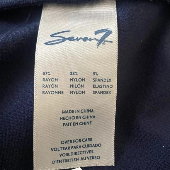 Seven 7 Jeans Navy Blue Pull On Legging Pants Front Seam Womens Size XL (1415)‎ - Picture 5 of 6